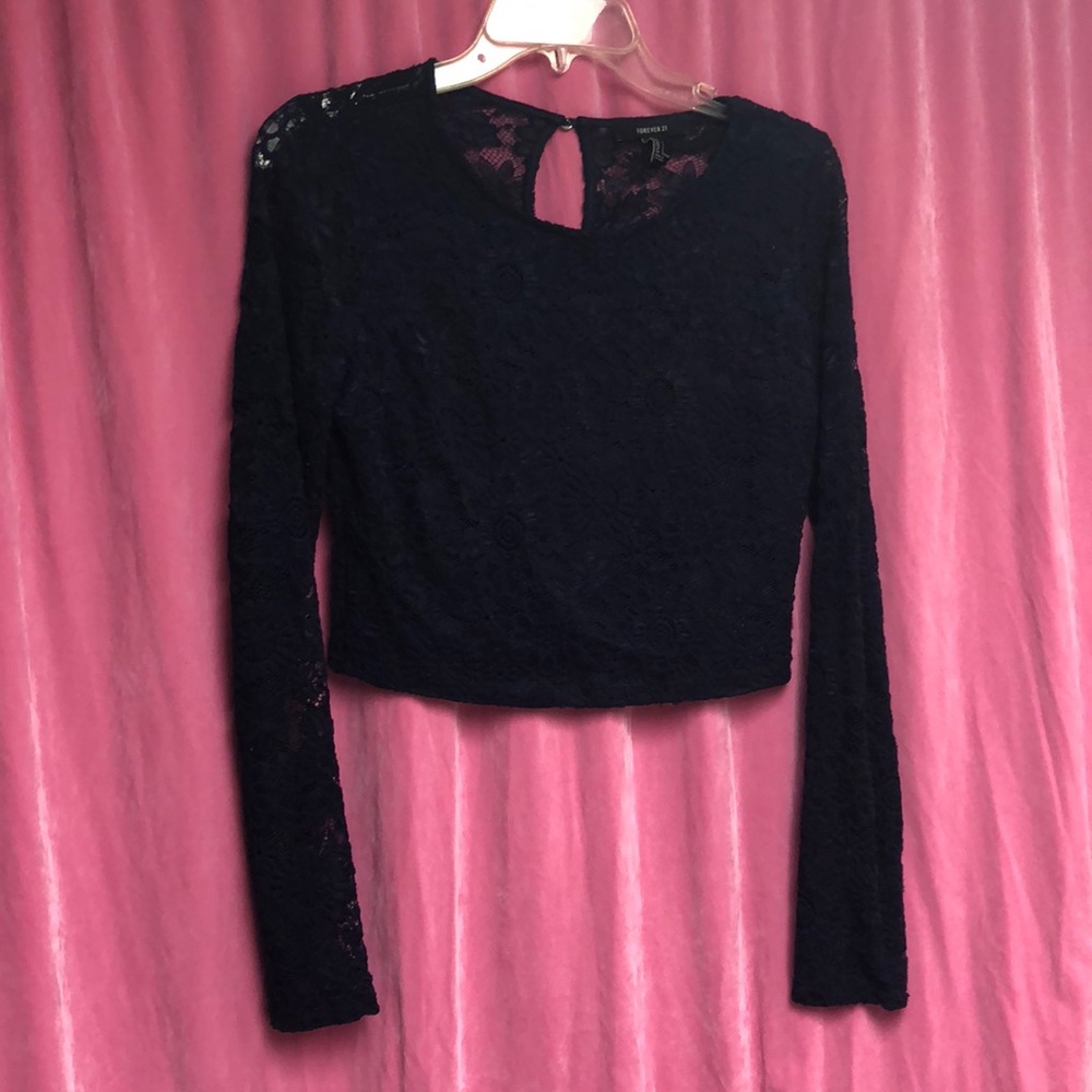 Navy blue crop top